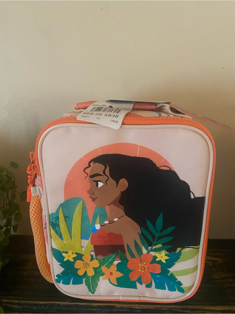 Disney Girls Coral and Teal Moana Print Lunch Bag